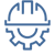 Logo engrenage et casque de chantier